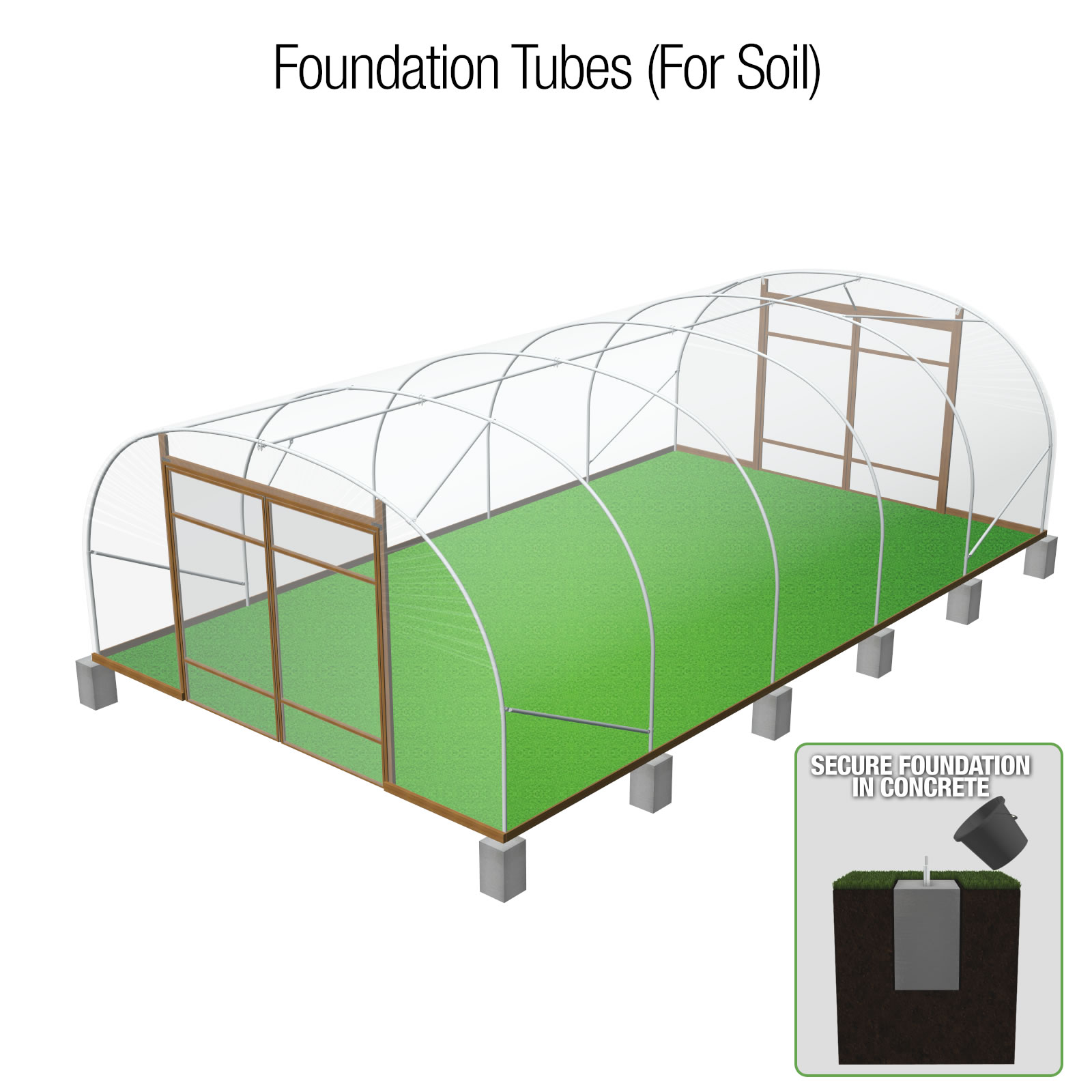 18FT Wide Commercial Poly Tunnel Garden Polytunnel Polythene Plastic