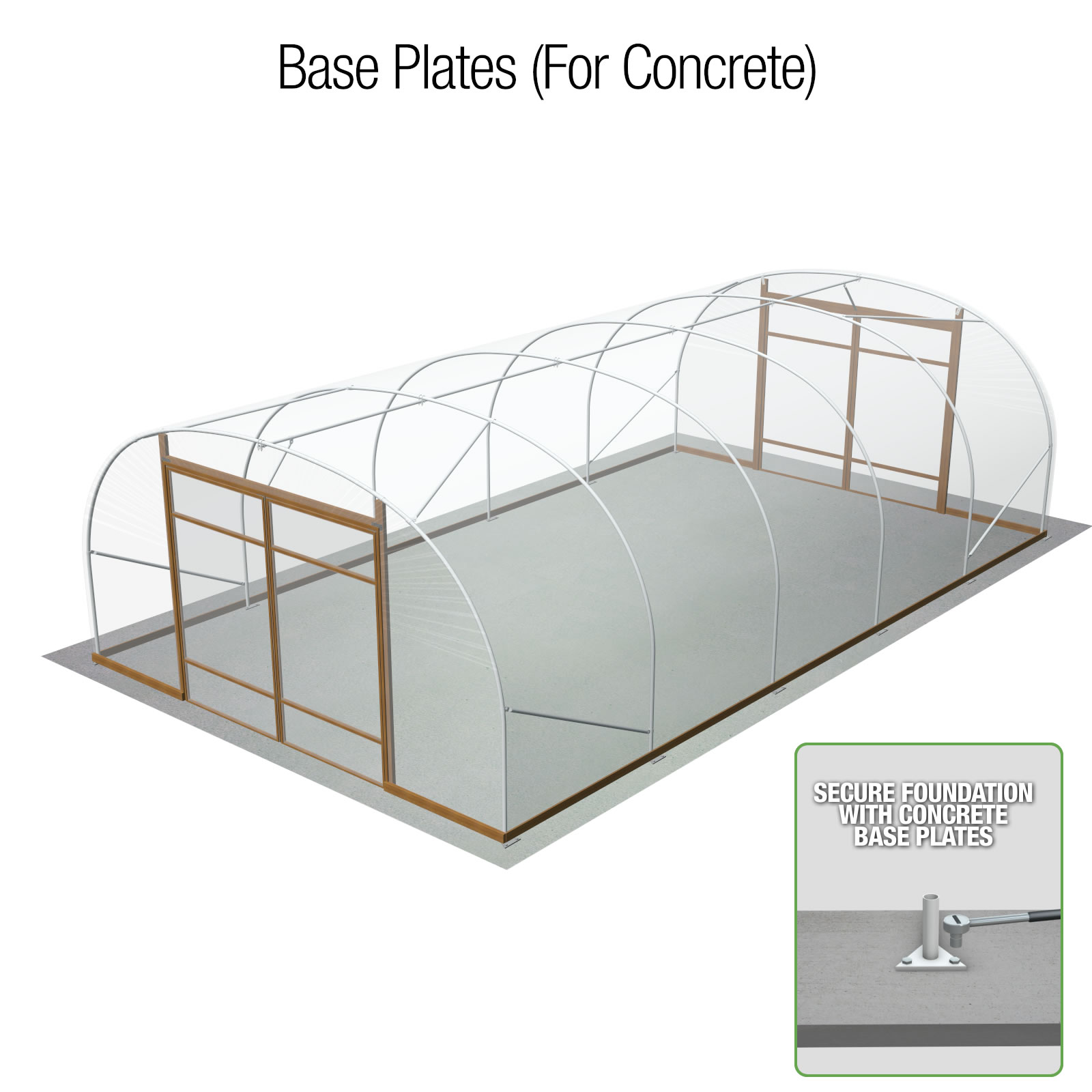 18FT Wide Commercial Poly Tunnel Garden Polytunnel Polythene Plastic