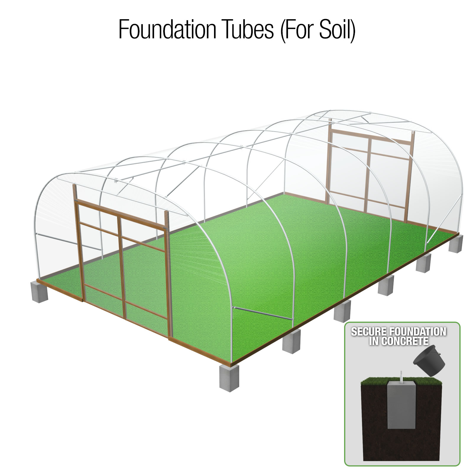 20FT Wide Poly Tunnel Commercial Garden Polytunnels UK Polythene Covers