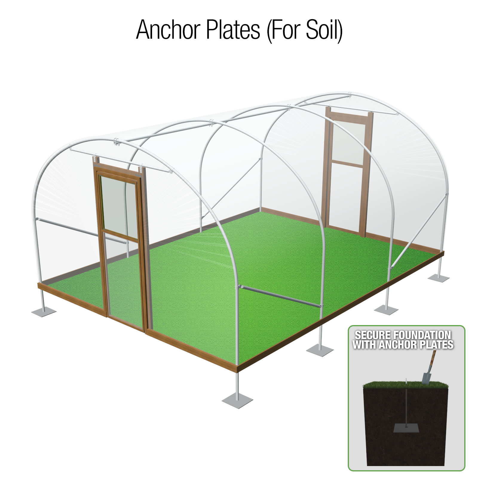 12FT Wide Poly Tunnel Domestic Garden Polytunnels Plastic Polythene