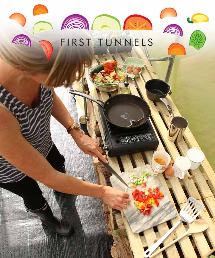 cooking in a polytunnel