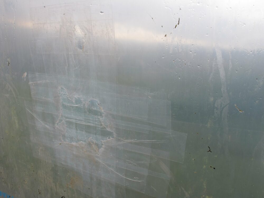 Polythene repair tape for Polytunnels