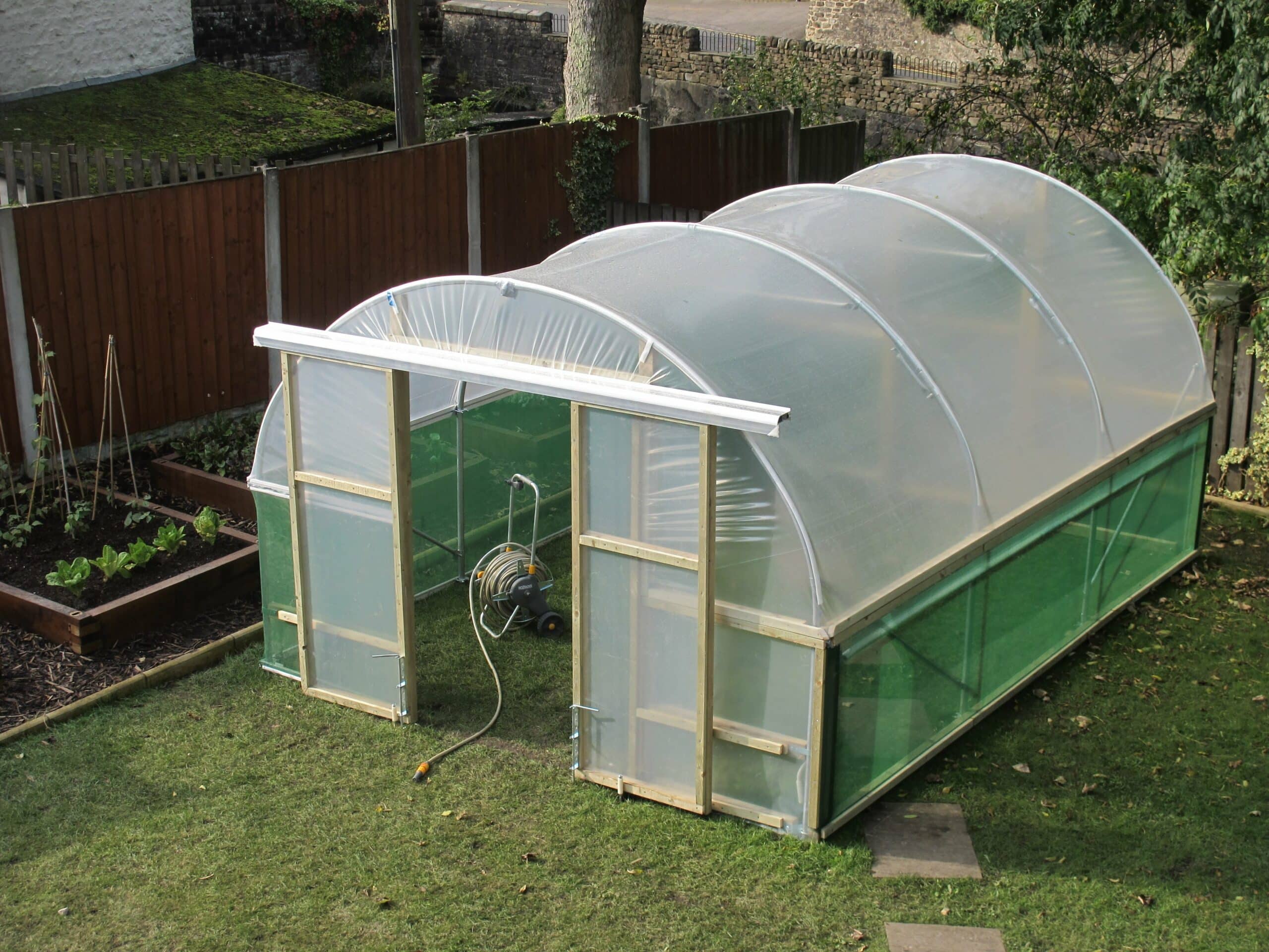 a polytunnel used for garden makeover ideas
