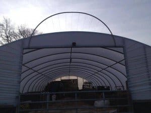 Bird guard on a Polytunnel Bird guard 300x225 1