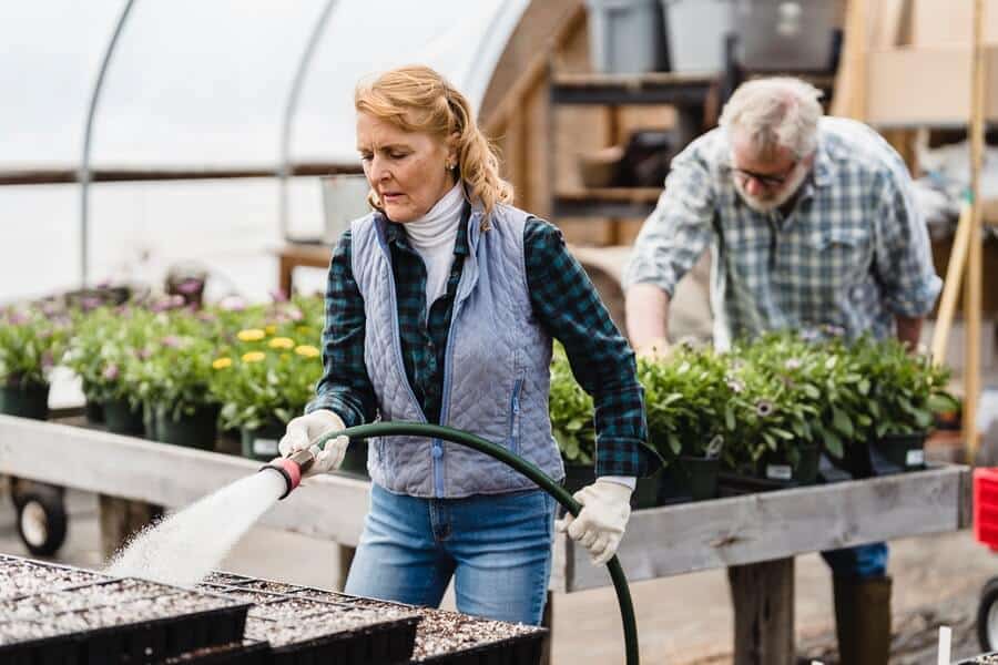 gardeners working on their container gardening
