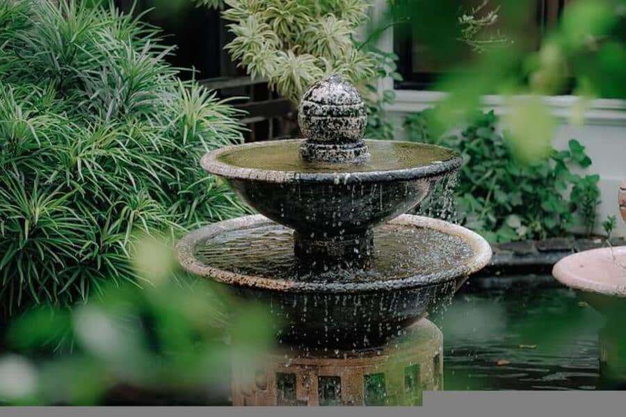 a fountain feature of water gardens
