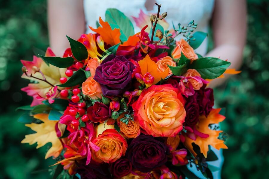 bouquet of flowers cut from the garden