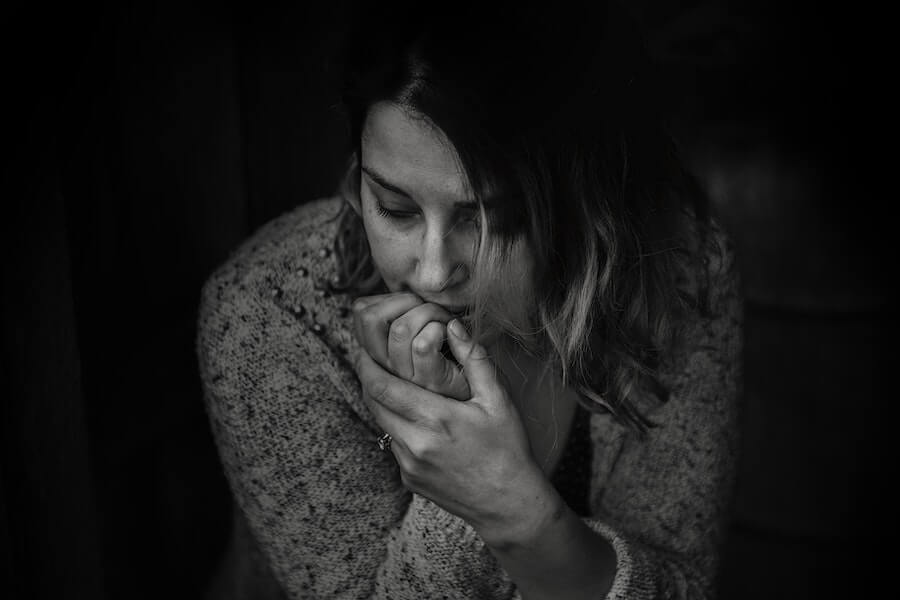 stressed looking woman with anxiety