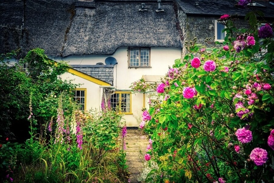 a cottage front garden design