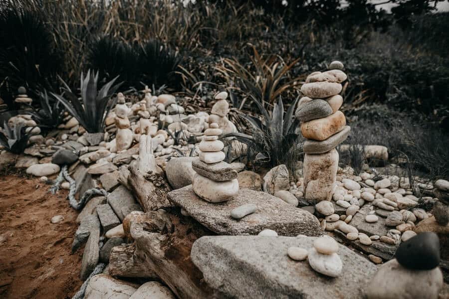 pebble statues