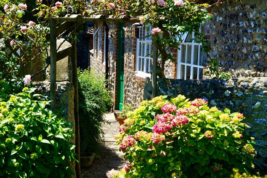 small sloping garden