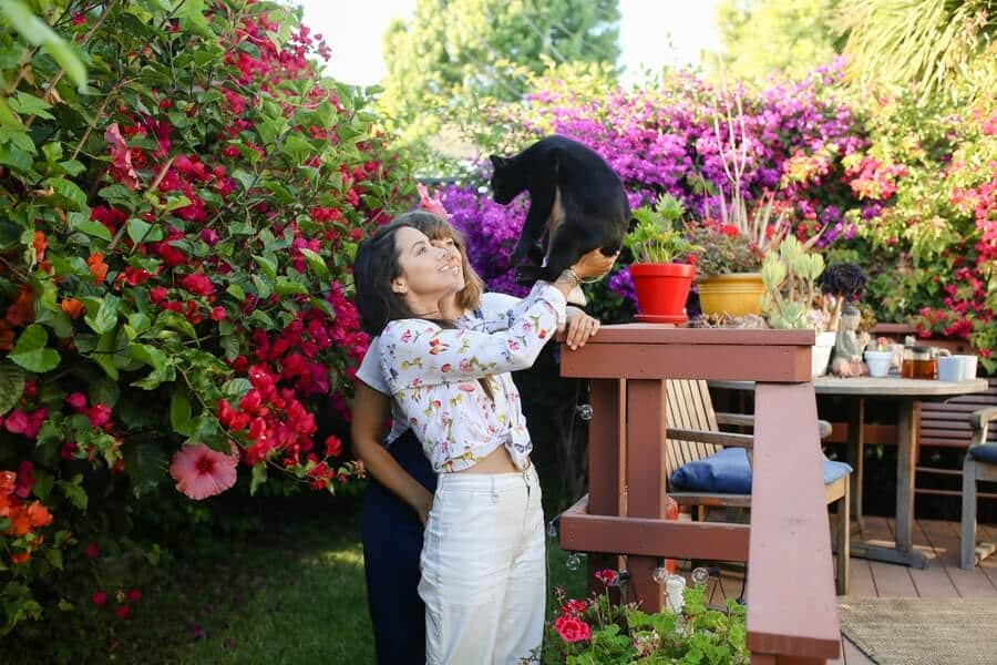 two women in garden