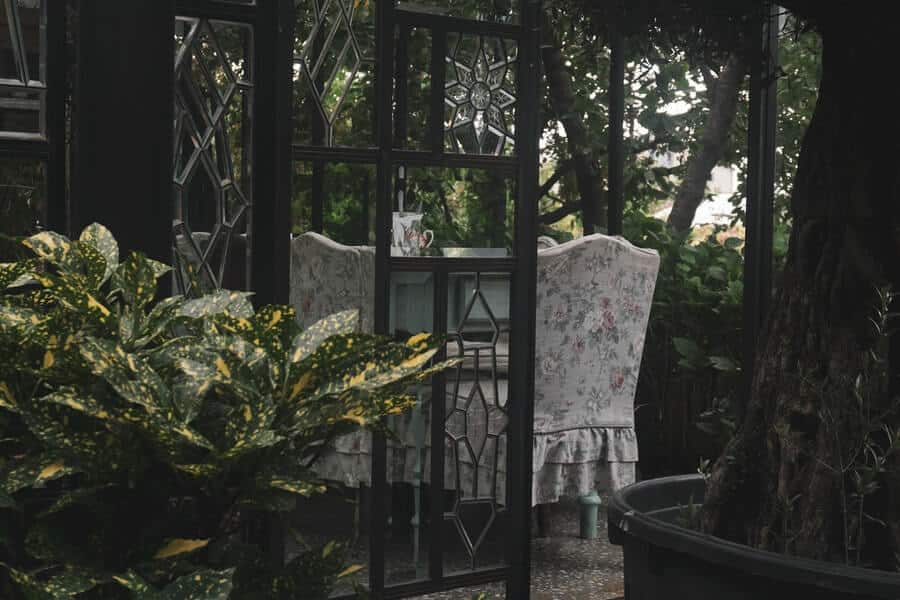ornate garden seating area
