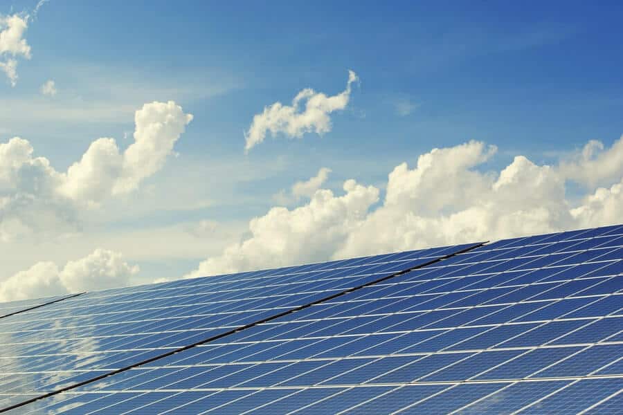 solar panels in sunlight