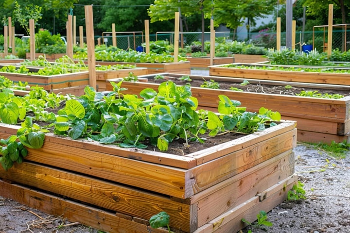 concrete in gardens raised beds