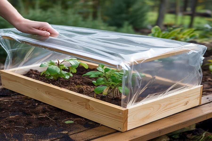 DIY cold frame PVC plastic sheet