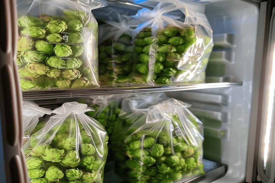 storing grown hops