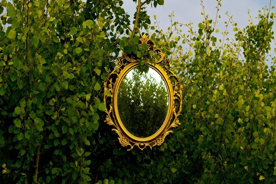 using mirrors on how to make a small garden look bigger