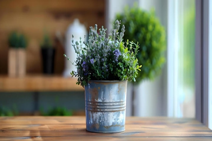 tin can upcycled plant pots