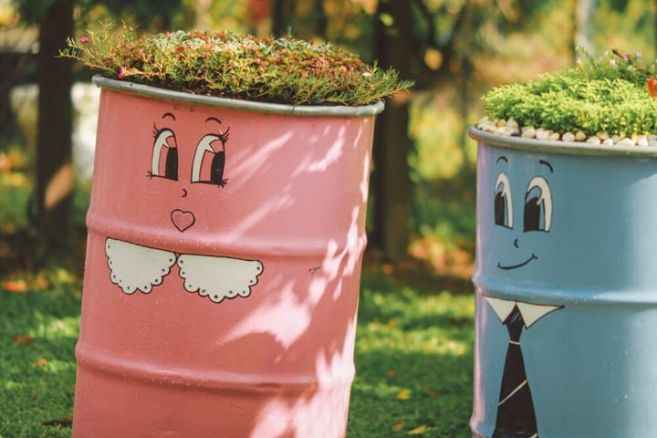 upcycled garden ideas oil drums