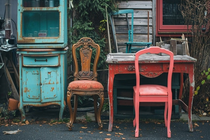 old furniture for upcycled garden ideas