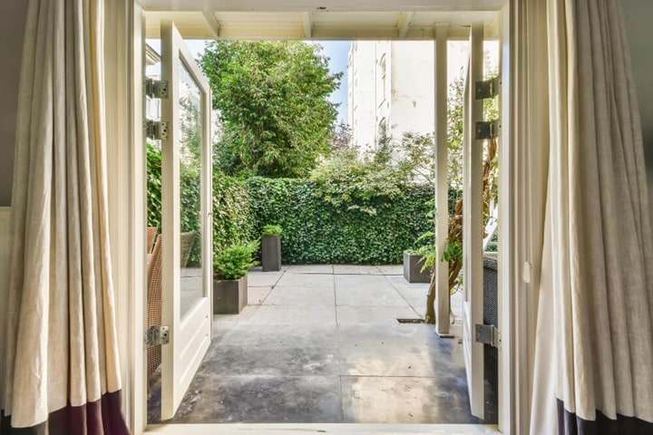 mid century modern garden design open door integration
