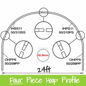 24ft (7.32m) Wide Polytunnel Hoop