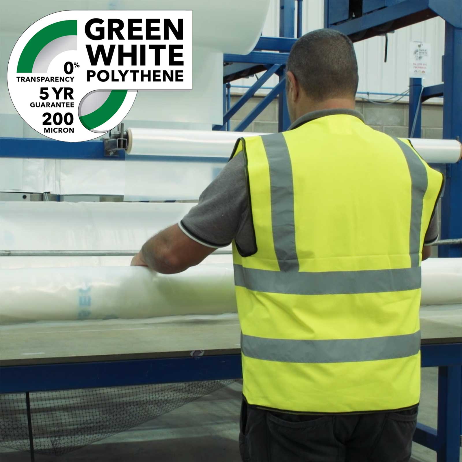 Green & White Polythene (200 Micron)