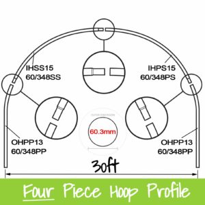 30ft (9.14m) Wide Polytunnel Hoop