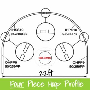 22ft (6.71m) Wide Polytunnel Hoop
