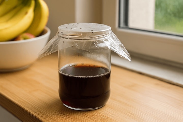 how to get rid of fruit flies plastic wrap over jar