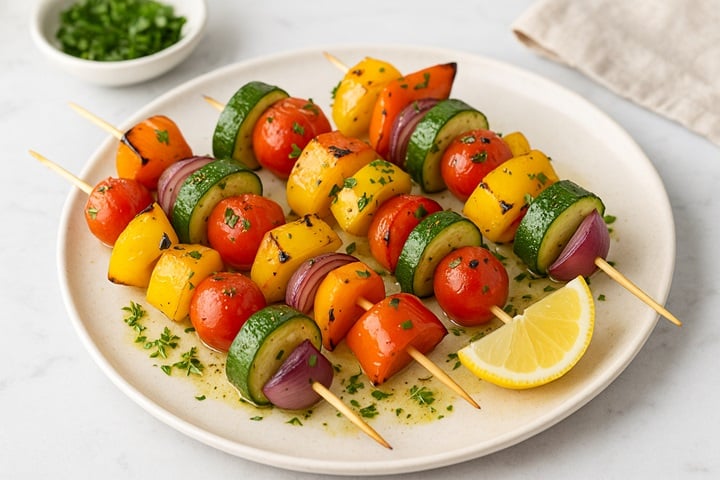 summer recipes lemon and herb grilled skewers