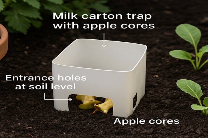 milk carton slug trap