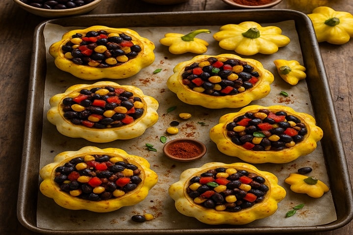 black bean and corn patty pan recipes