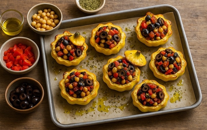 chickpea and olive stuffed patty pan recipes