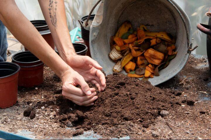 composting in self sufficient garden