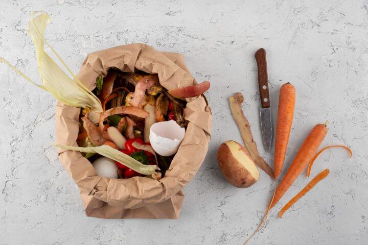 veg peel ready for composting