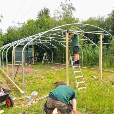 Polytunnel installation - Greenlight Trust Lawshall (11)