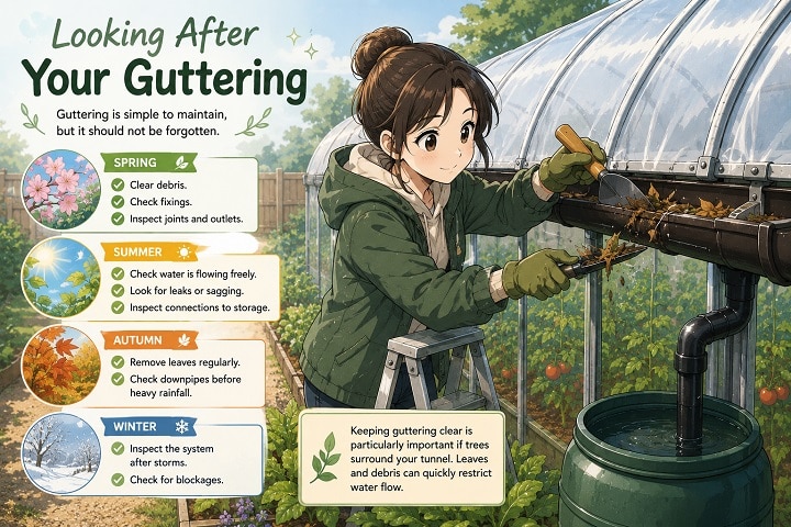 guttering for polytunnels maintenance