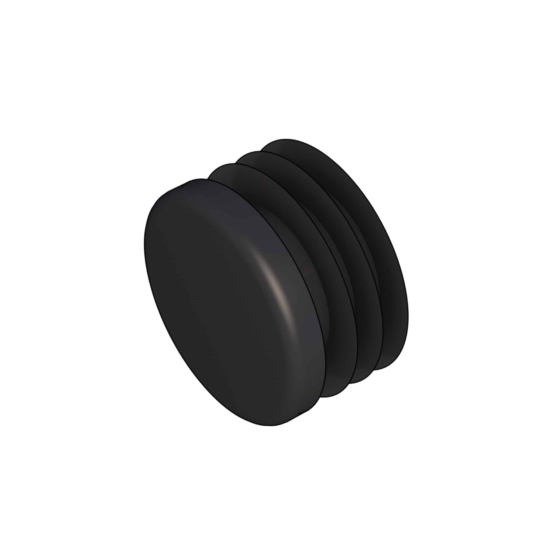 Black 25mm plastic tube insert plug