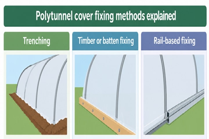 how to secure a polytunnel cover methods